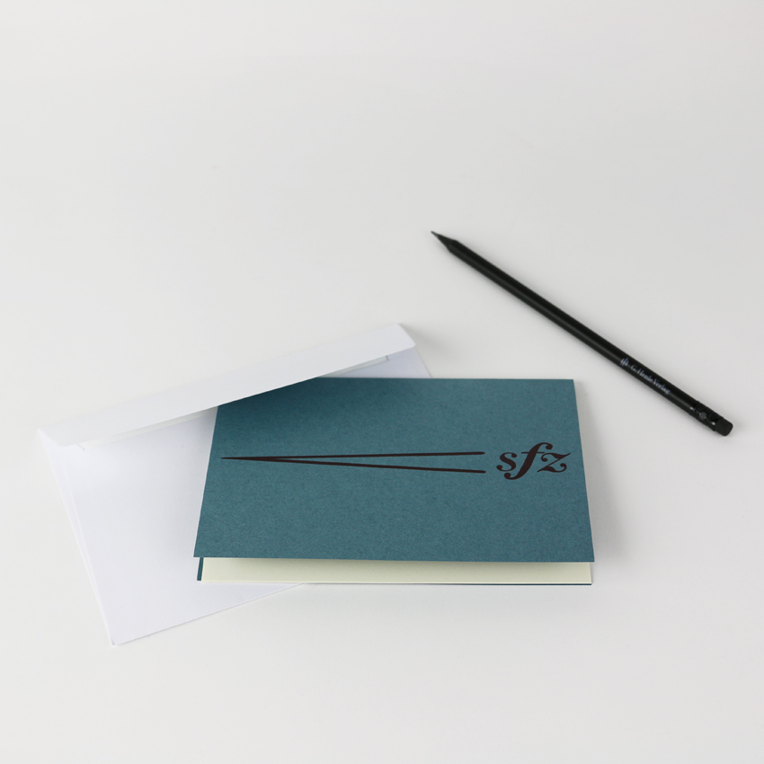 Card with debossed motif, paper insert and envelope
