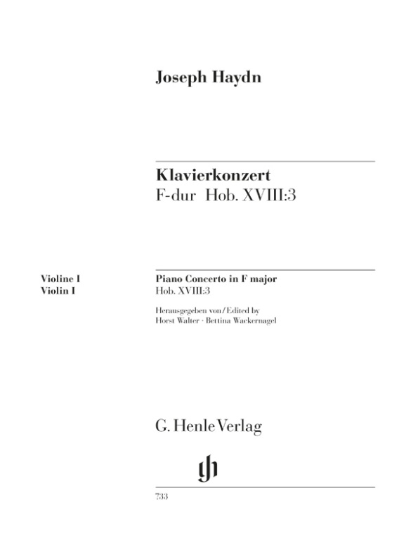 Piano Concerto (Harpsichord) F major Hob. XVIII:3