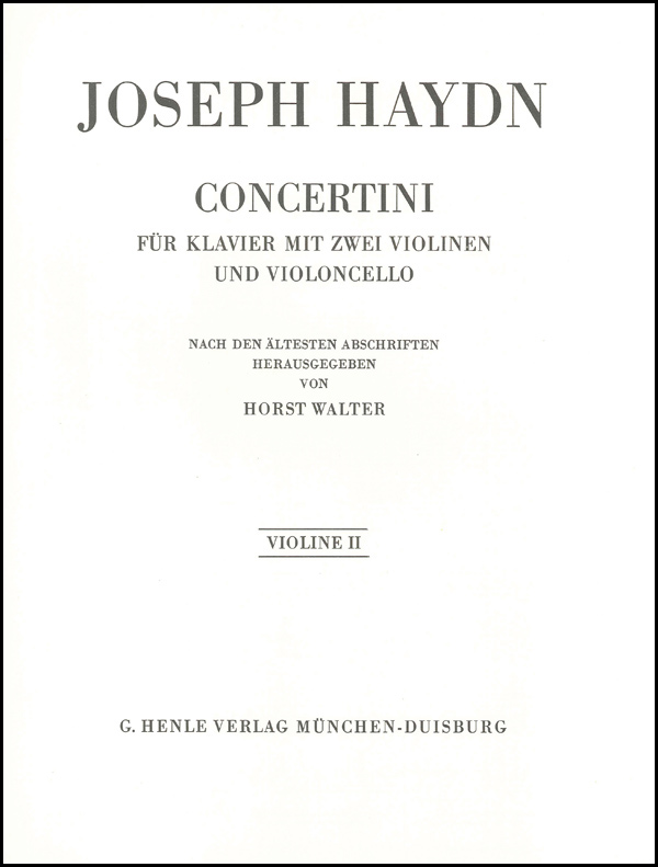 Concertini for Piano (Harpsichord) with two Violins and Violoncello
