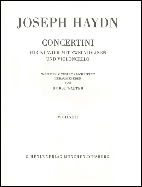 Concertini pour piano (clavecin) avec deux violons et violoncelle