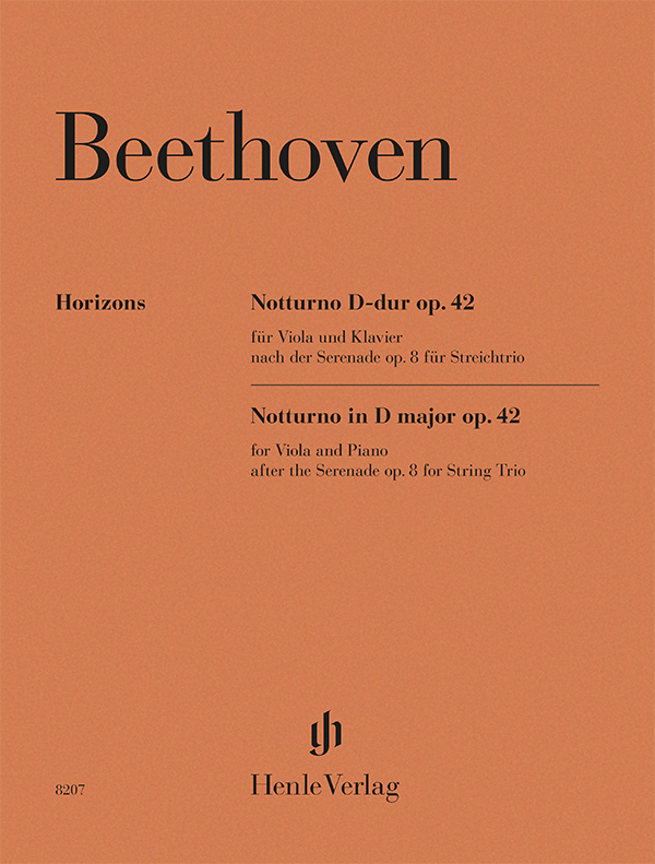 Notturno D major op. 42 for Viola and Piano after the Serenade op. 8 for String Trio