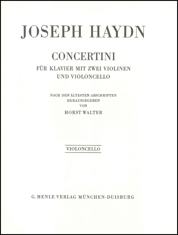 Concertini pour piano (clavecin) avec deux violons et violoncelle
