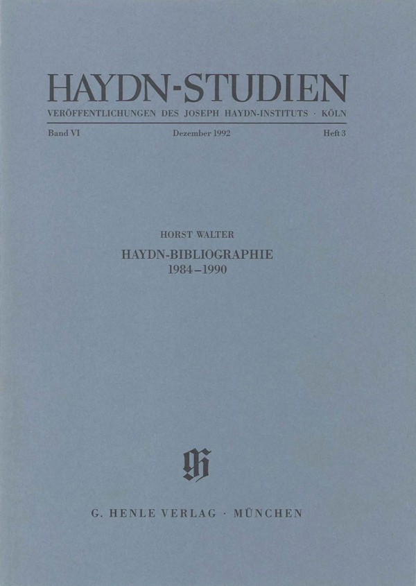 Haydn-Bibliographie 1984-1990