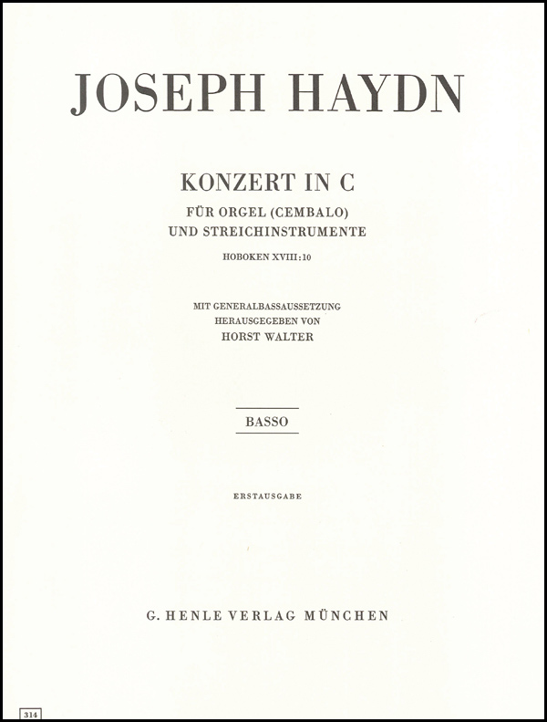 Concerto pour orgue en Ut majeur Hob. XVIII:10 (première édition)