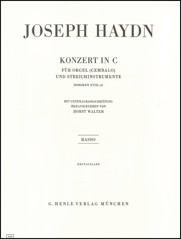 Orgelkonzert C-dur Hob. XVIII:10 (Erstausgabe)