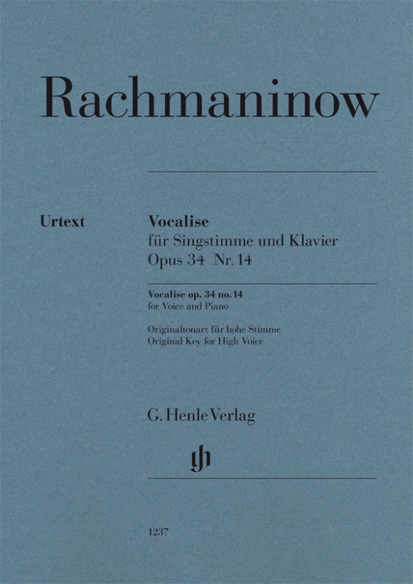 Vocalise op. 34 no. 14 for Voice and Piano