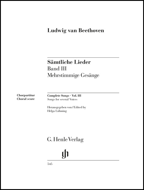 Edition intégrale des mélodies et chansons avec accompagnement de piano, volume III (n° 2, 3, 4, et 5)