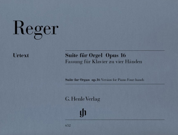 Suite e minor for Organ op. 16, composer's transcription for Piano four-hands (First Edition)