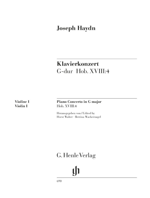 Piano Concerto (Harpsichord) G major Hob. XVIII:4