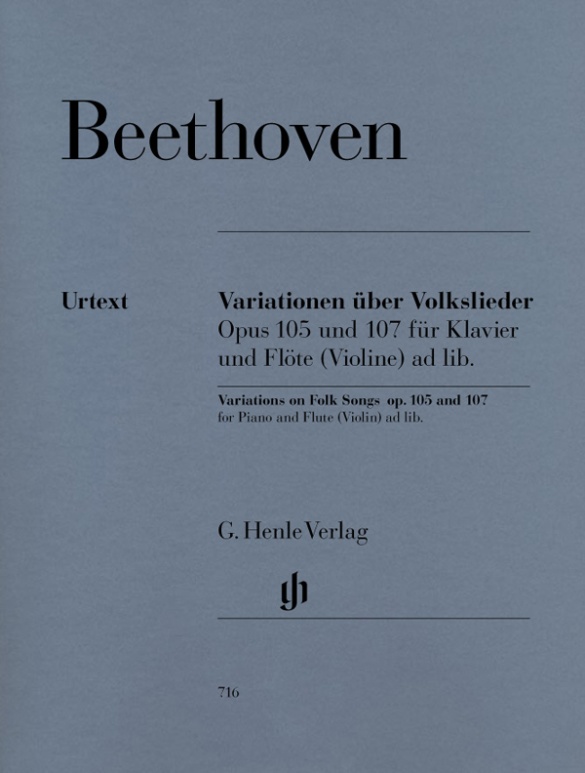 Variationen über Volkslieder op. 105 und 107 für Klavier und Flöte (Violine) ad lib.