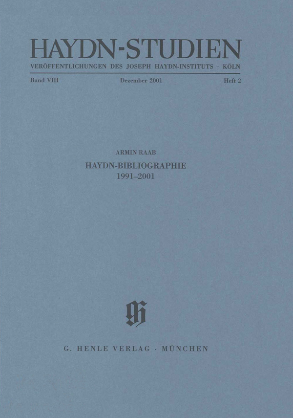 Haydn-Bibliographie 1991-2001