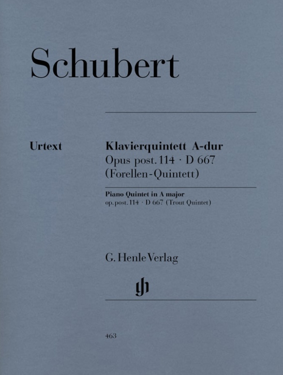 Quintet A major op. post. 114 D 667 for Piano, Violin, Viola, Violoncello and Double Bass (Trout Quintet)